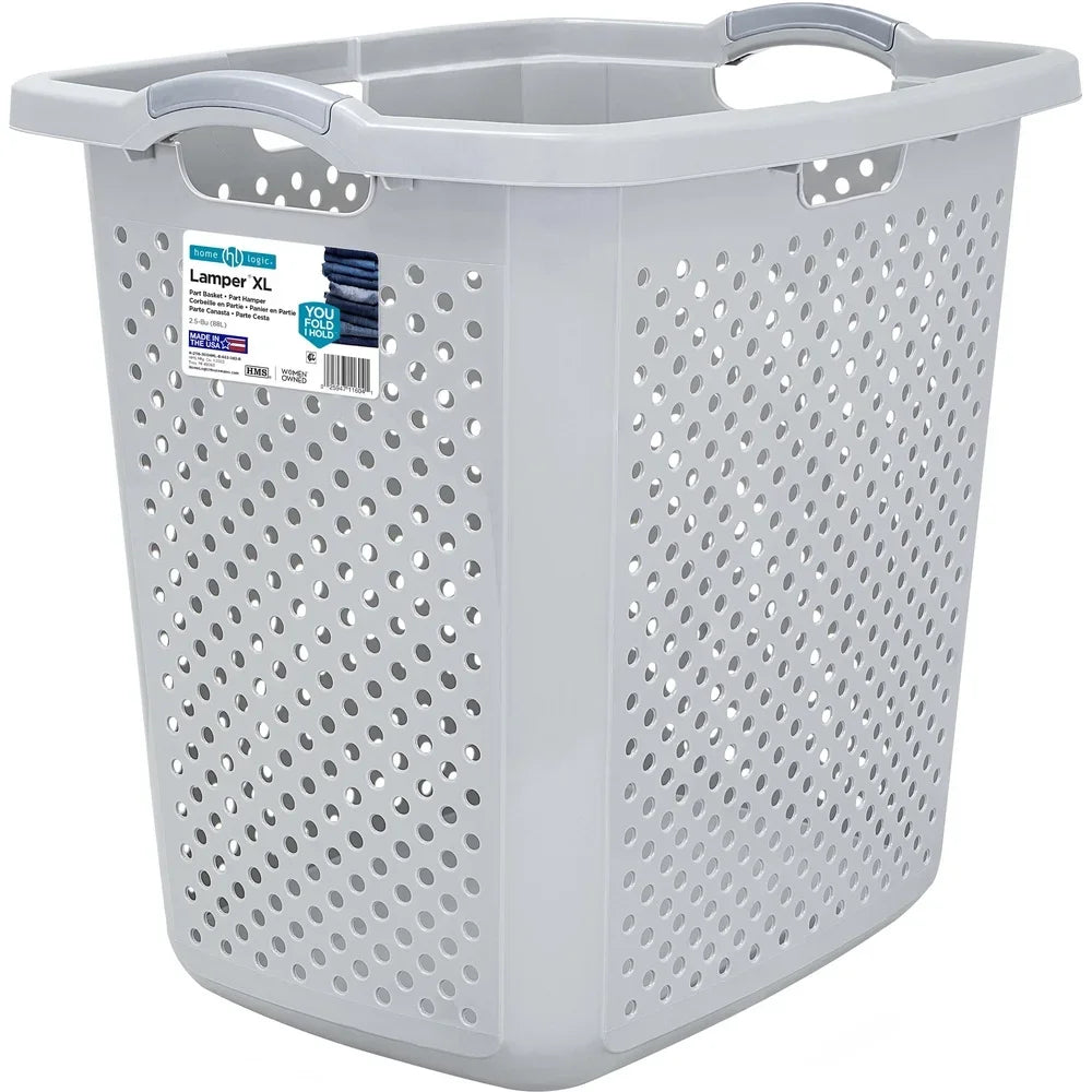 Extra Large Plastic Laundry Hamper 2.5 Bushel Durable Ventilated Design