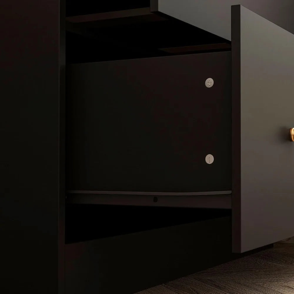 Wardrobe Armoire Closet with Mirror and Drawers Extendable Rod