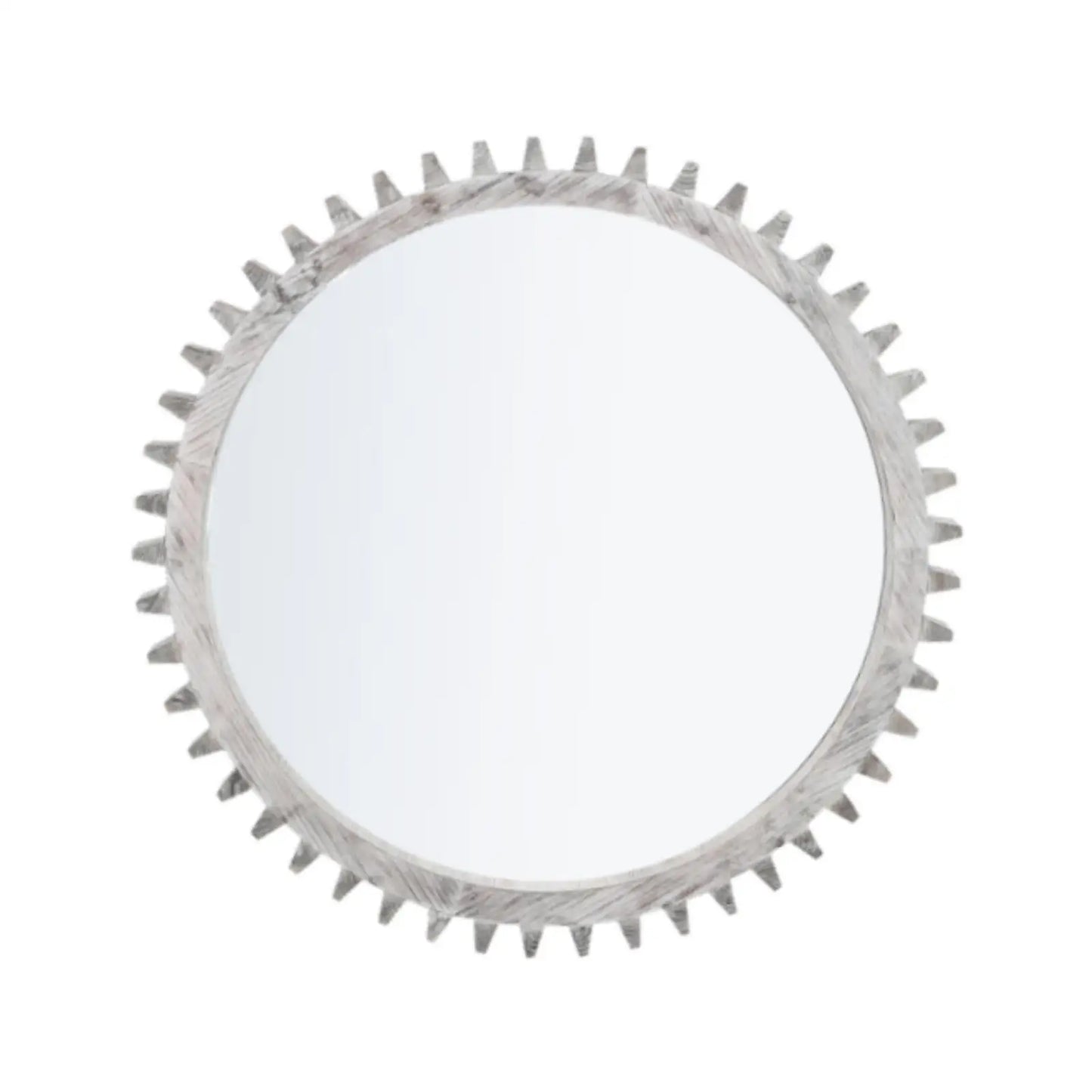 Modern Hanging Mirror Round Decorative Gear Shape for Entryway Bath
