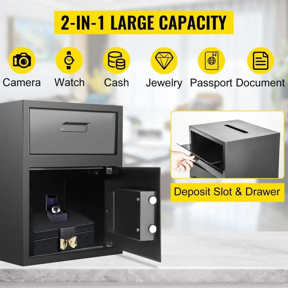 Digital Deposit Safe Electronic Lock Drop Slot for Home Hotel Office