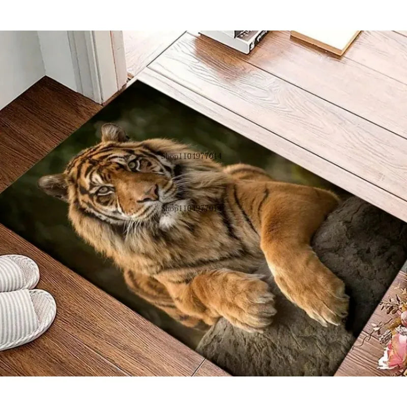 Tiger Pattern Soft Rug Machine Washable Non-Slip Decorative Carpet