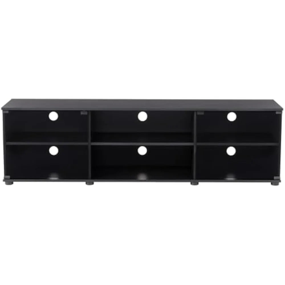 Fiji Black Engineered Wood TV Stand for TVs up to 85 Inches