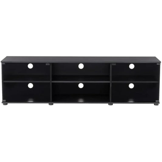 Fiji Black Engineered Wood TV Stand for TVs up to 85 Inches