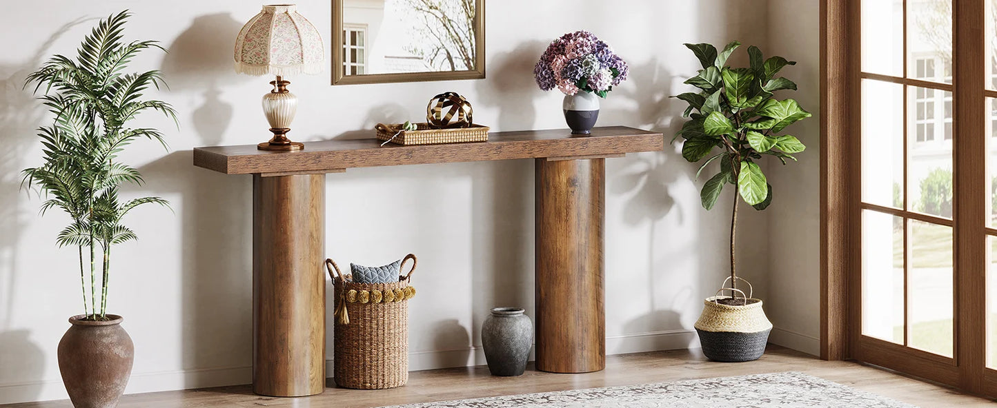 Ljustra 63" Long Bar Table Narrow Kitchen Counter Height Pub Table