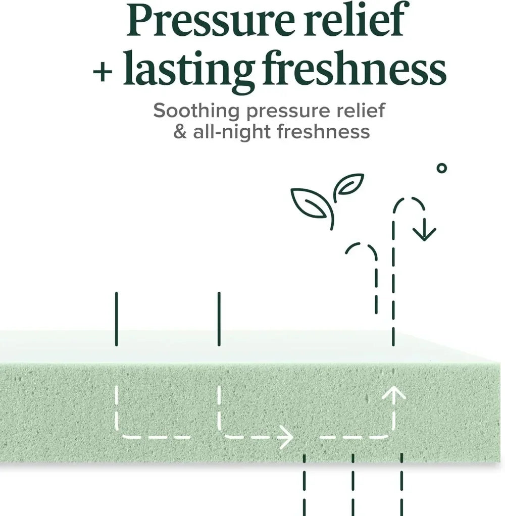 Ljustra 6 Inch Green Tea Memory Foam Mattress Twin Medium Firm Feel