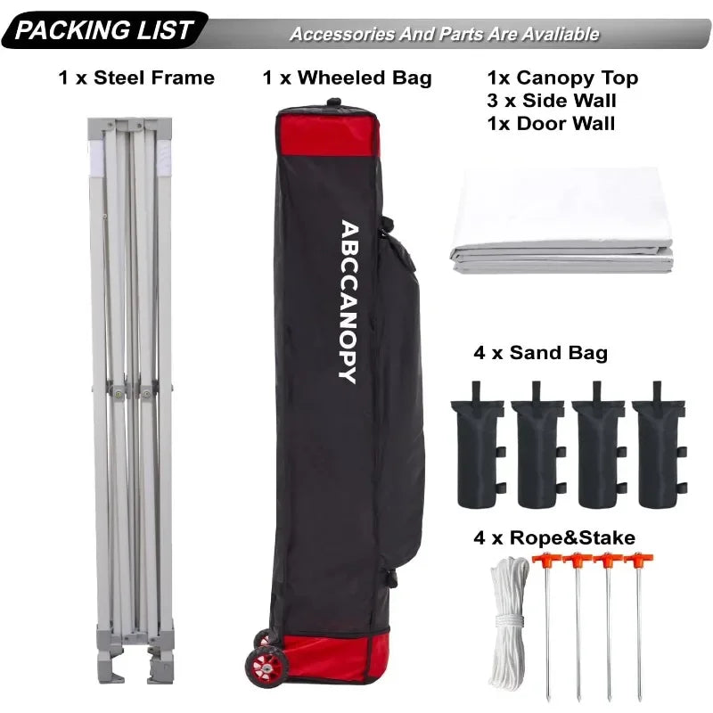 Ljustra Easy Pop Up Canopy Tent 10x10 with Sidewalls for Outdoor Events