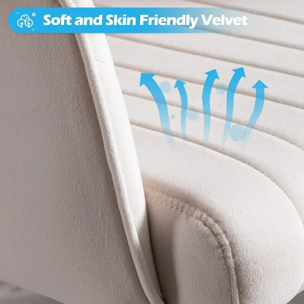 Home Office Chair Velvet Swivel Accent Armchair Modern Tufted Gold Base