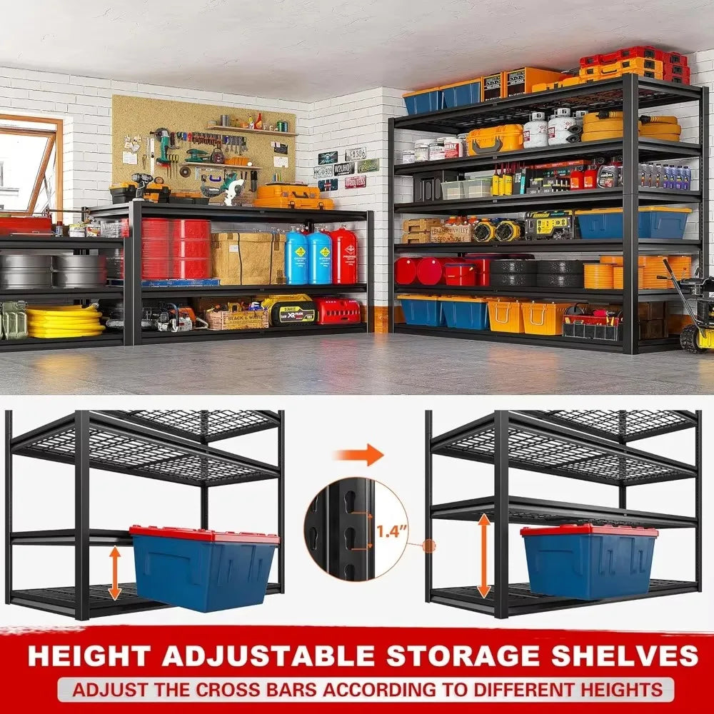 Heavy Duty 6 Tier Garage Shelving 3500 LBS Adjustable Metal Storage