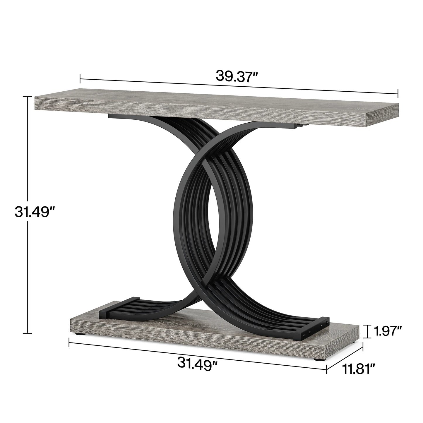 Ljustra Modern 39-Inch Console Table Faux Marble Gold Metal Legs