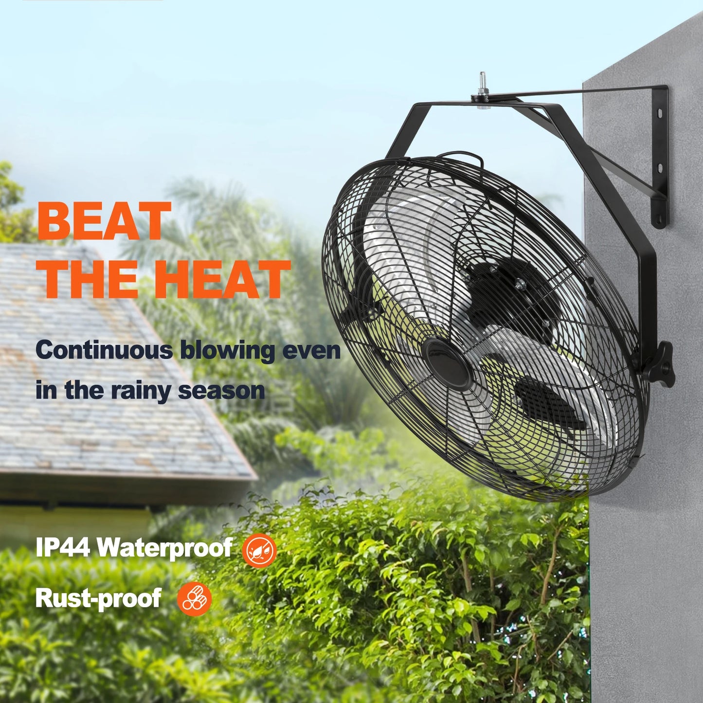 Ljustra High Velocity Waterproof Oscillating Wall Fan for Outdoor Use