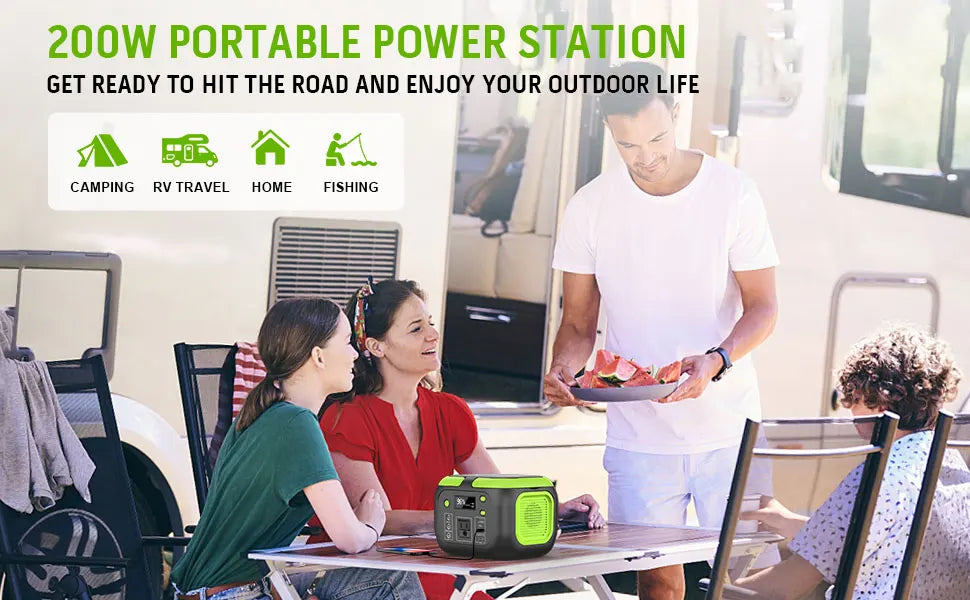 Ljustra 200W Portable Power Station 155Wh Solar Generator Power Bank