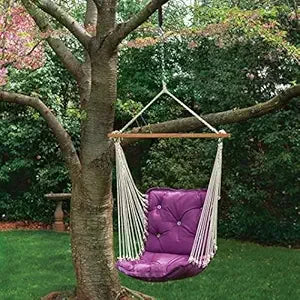 Luxe Indigo Sunbrella Tufted Single Swing Indoor Outdoor 300 LB Capacity