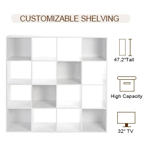 Ljustra 16 Cube Organizer Toy Storage Shelf Bookcase for Home and Office