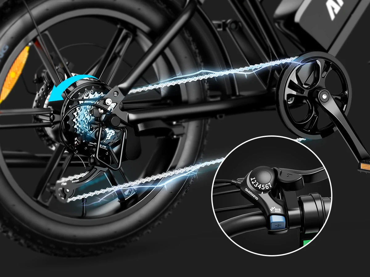 Ljustra V9-G60 1000W Electric Bike Adults 20 Inch Tires Mountain Ebike