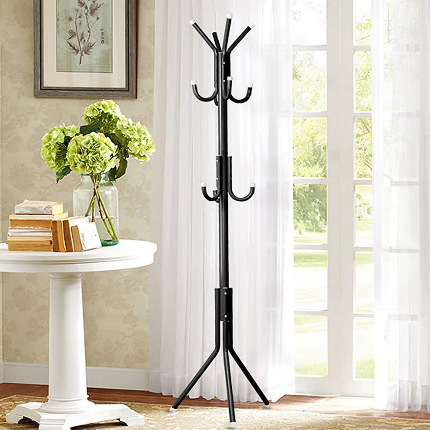 Multi Hook Metal Coat Hat Rack Tree Stand Organizer for Home Bedroom