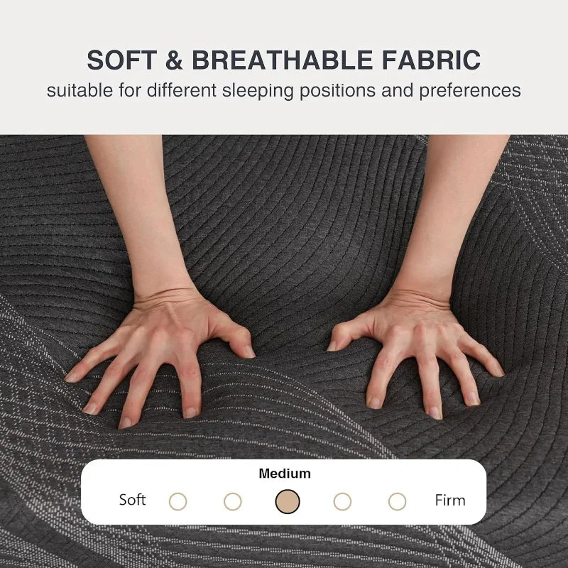 Ljustra Queen Mattress 10 Inch Gel Memory Foam Cooling Medium Firm