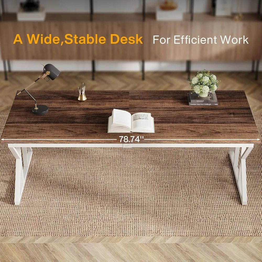Large Executive Desk for Home Office Industrial Style Computer Table