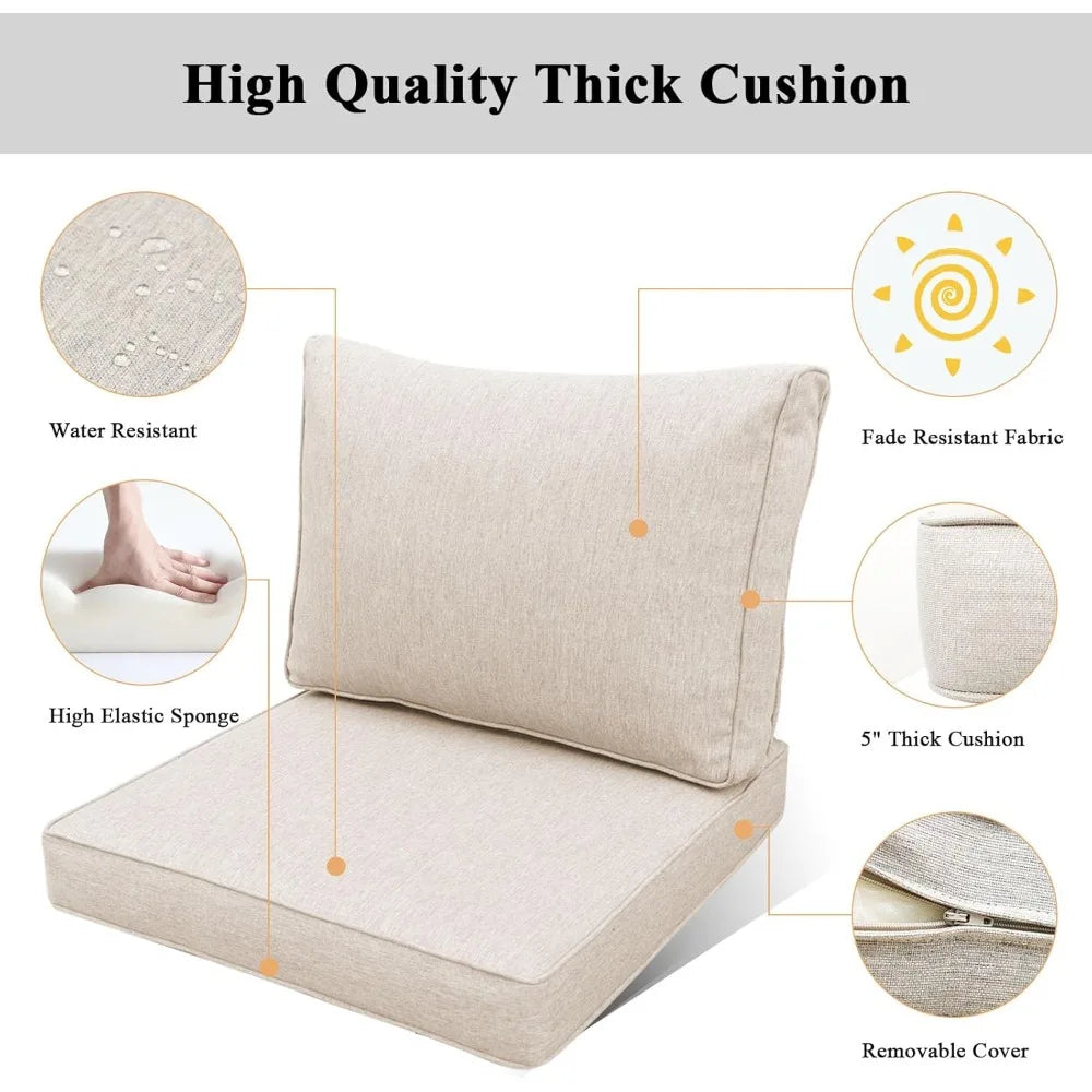 L Shaped Aluminum Patio Furniture Set All-Weather Sectional Outdoor Sofa