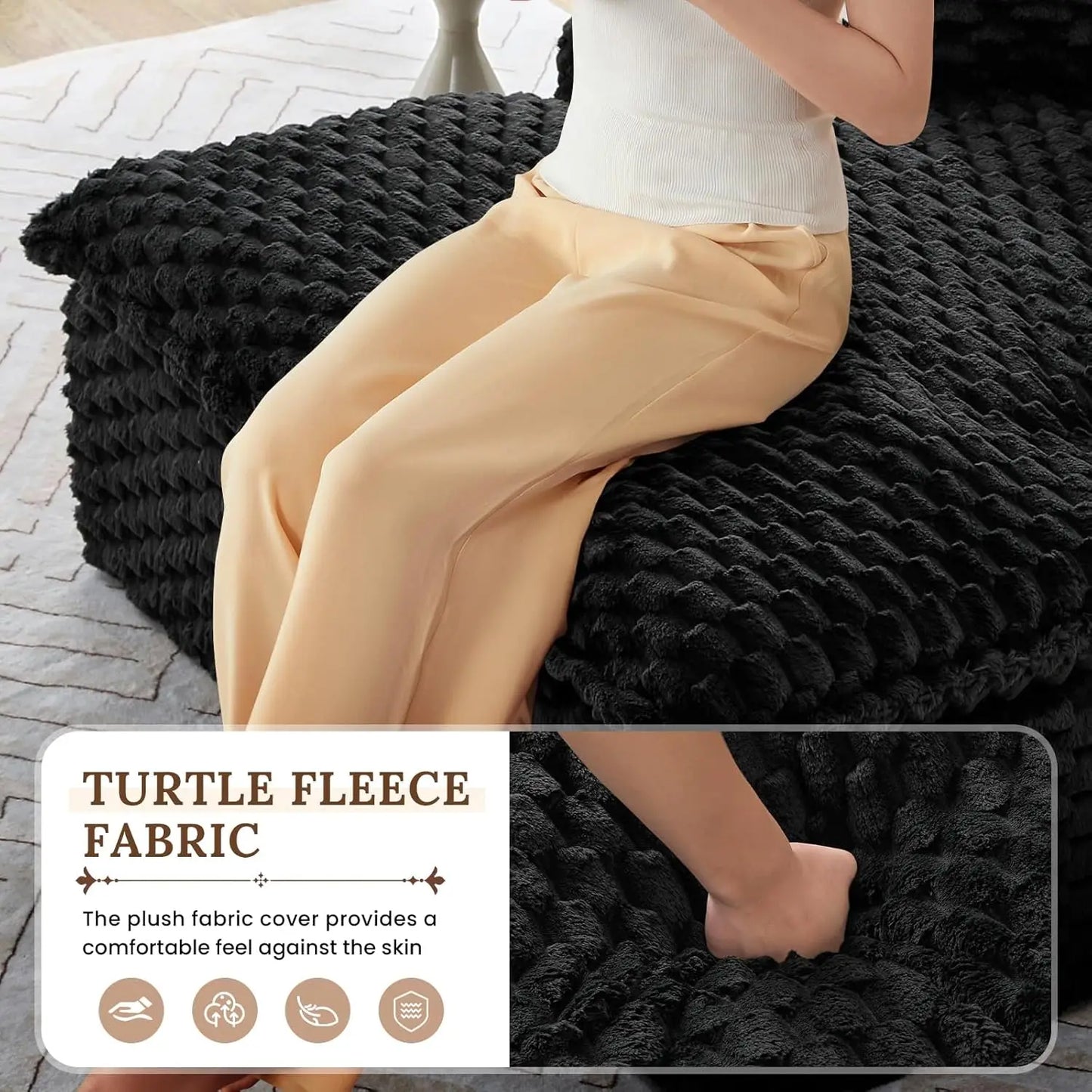 Ljustra Oversized Chaise Lounge Chair Comfy Corduroy Sofa Couch