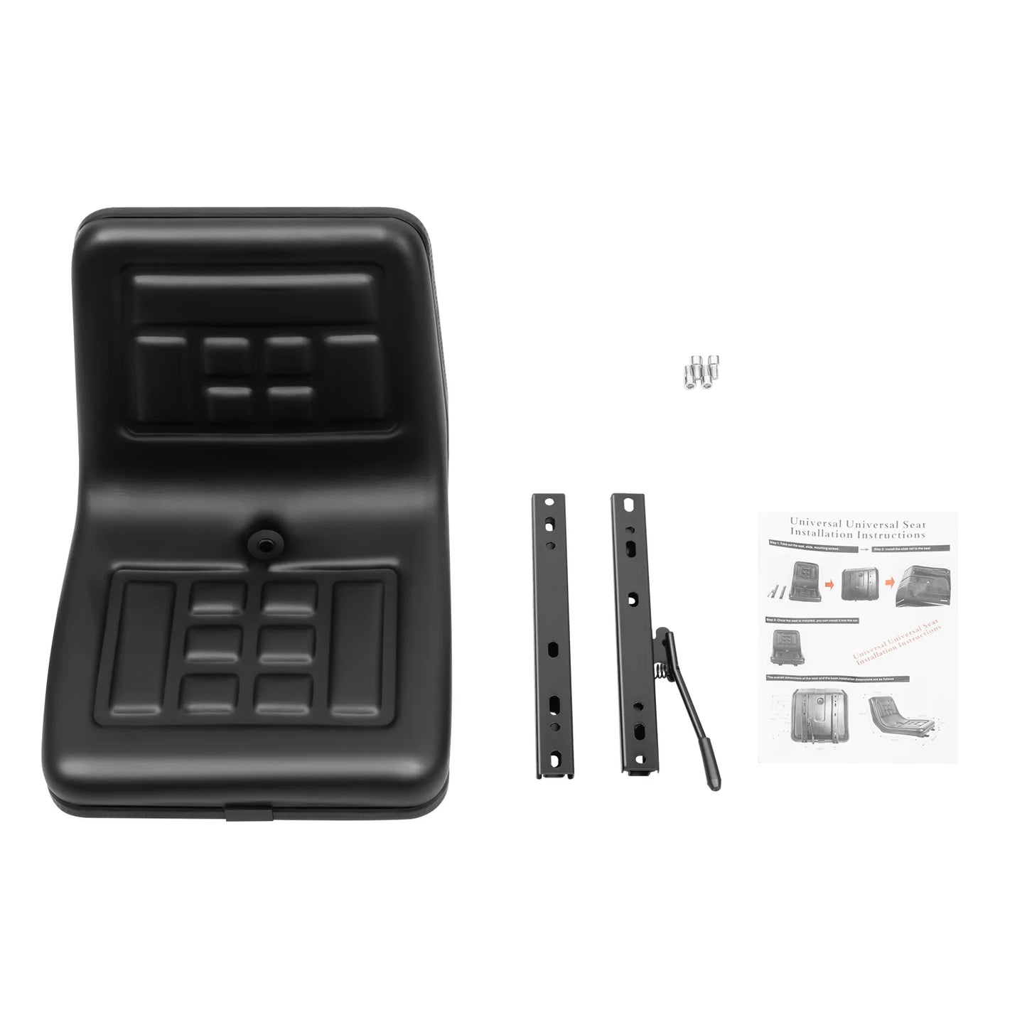 Universal Black Tractor Seat Adjustable PVC Waterproof Forklift Seat