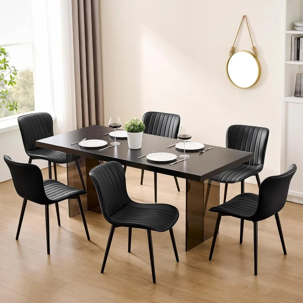 Modern Dining Chairs Set of 4 Upholstered Metal Legs Comfortable