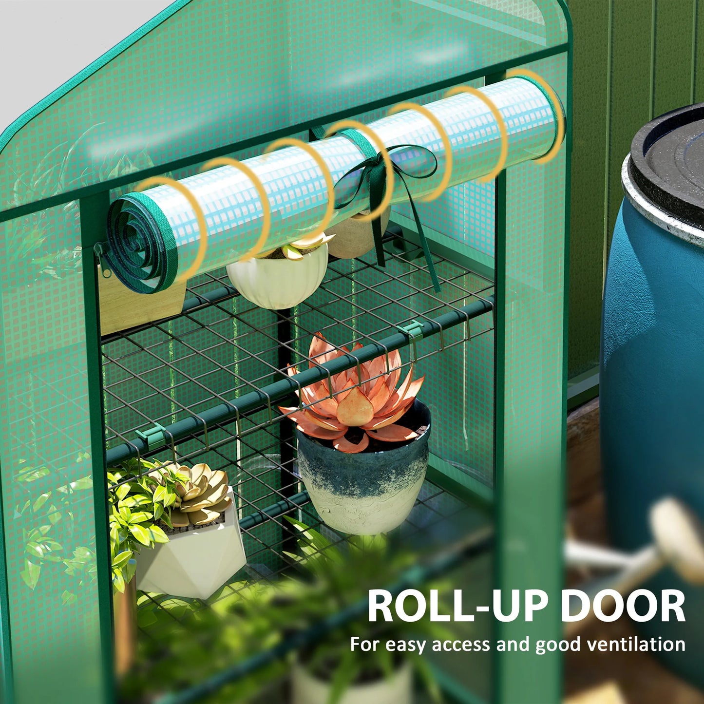 Portable Mini Greenhouse 4 Tier Plant Shelf Outdoor Garden Home