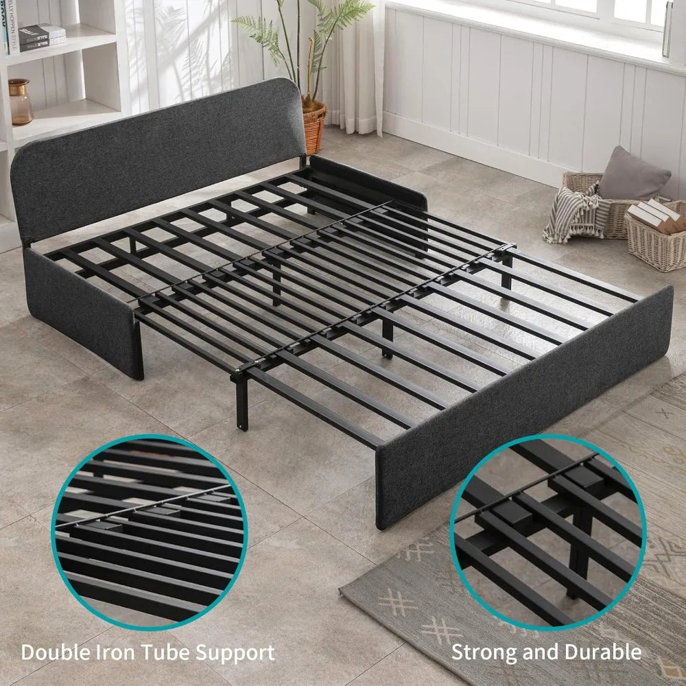 Queen Size Convertible Sofa Bed Couch with Pullout Beds and Pillows