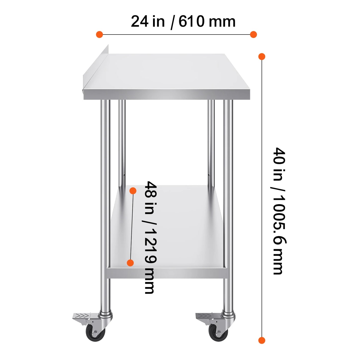 Ljustra Stainless Steel Work Table Commercial Food Prep Table Heavy Duty