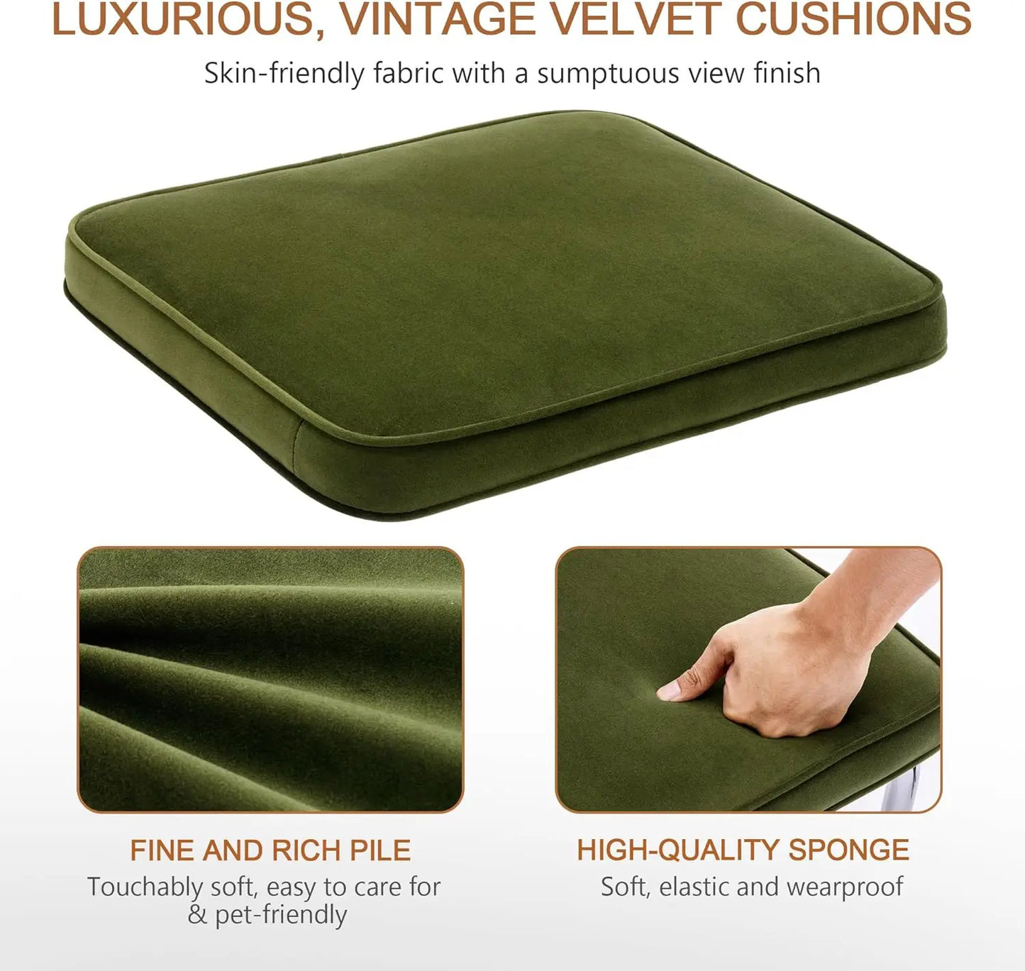 Natural Rattan Bar Stools Set of 2 Modern Boho Velvet Counter Chairs