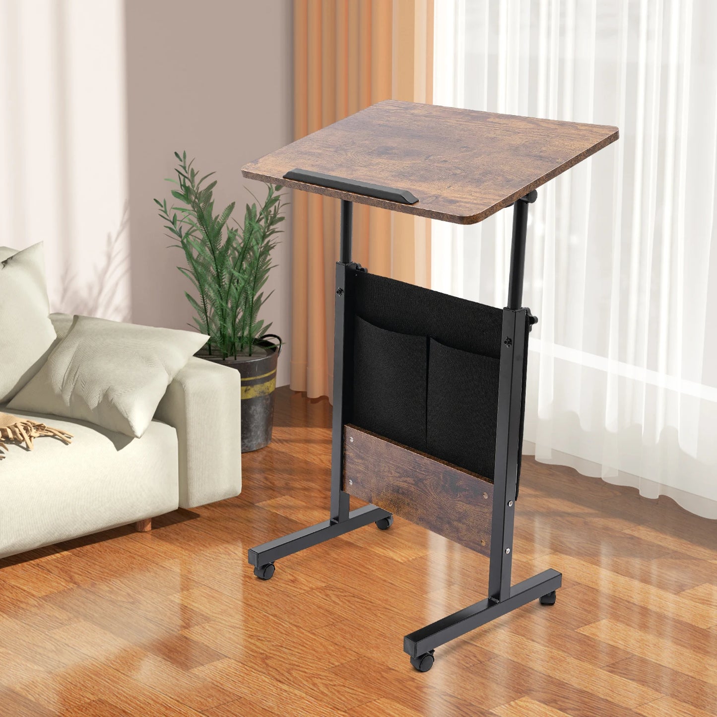 Adjustable Height Mobile Standing Desk Portable Office Study Table