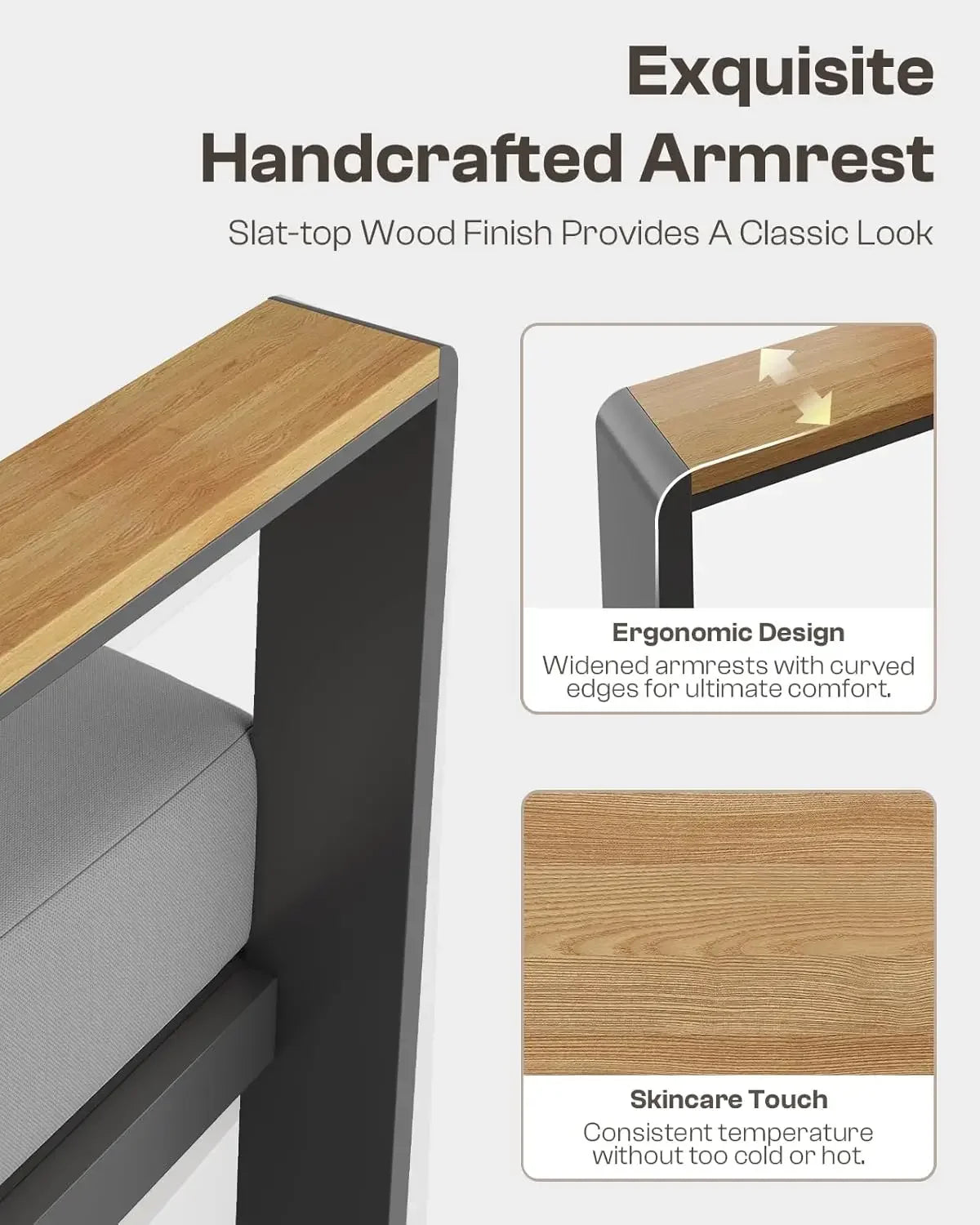 Aluminum Outdoor Patio Furniture Set with Coffee Table Sectional