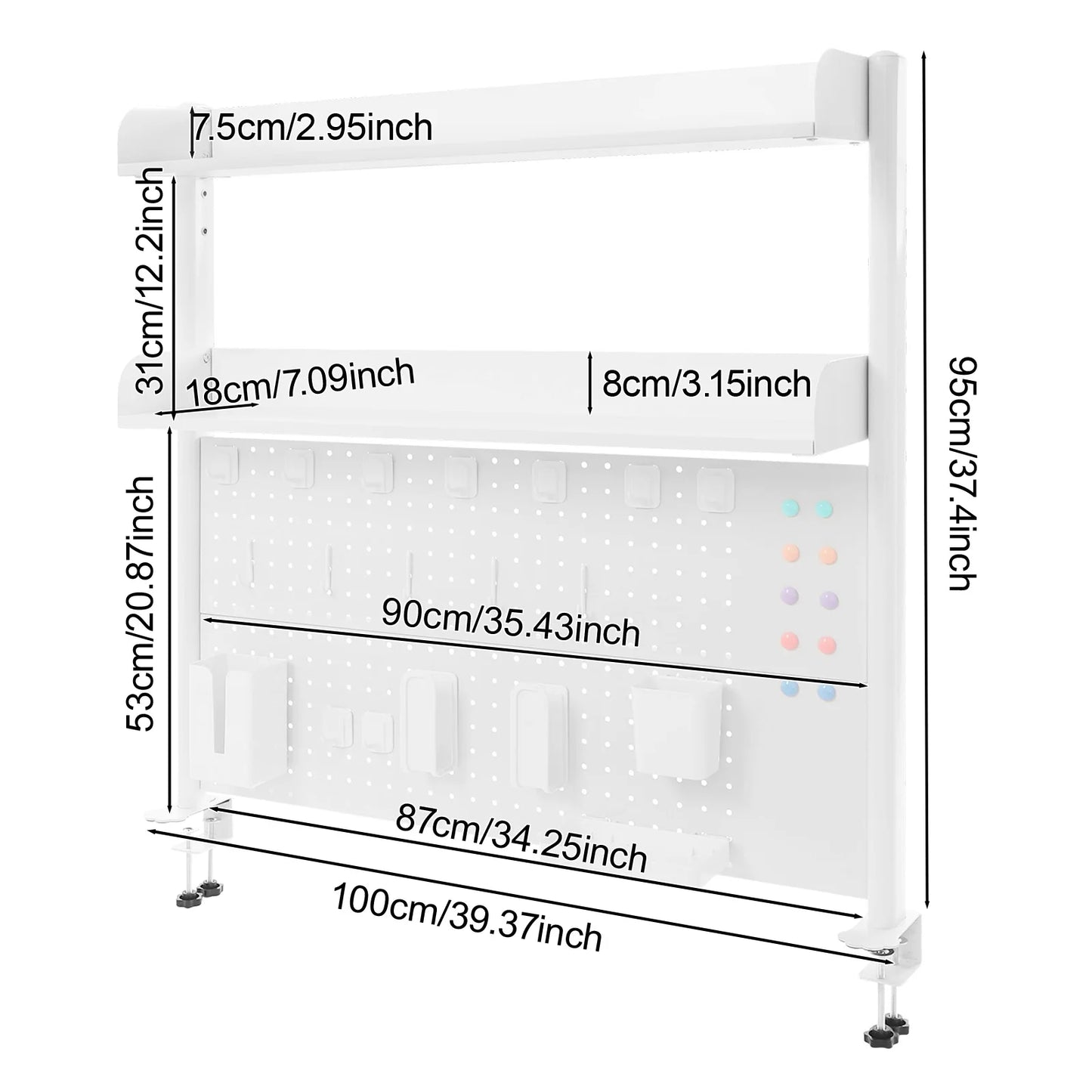 Desktop Bookshelf Clip-on Desk Organizer Modern Metal Storage Solution