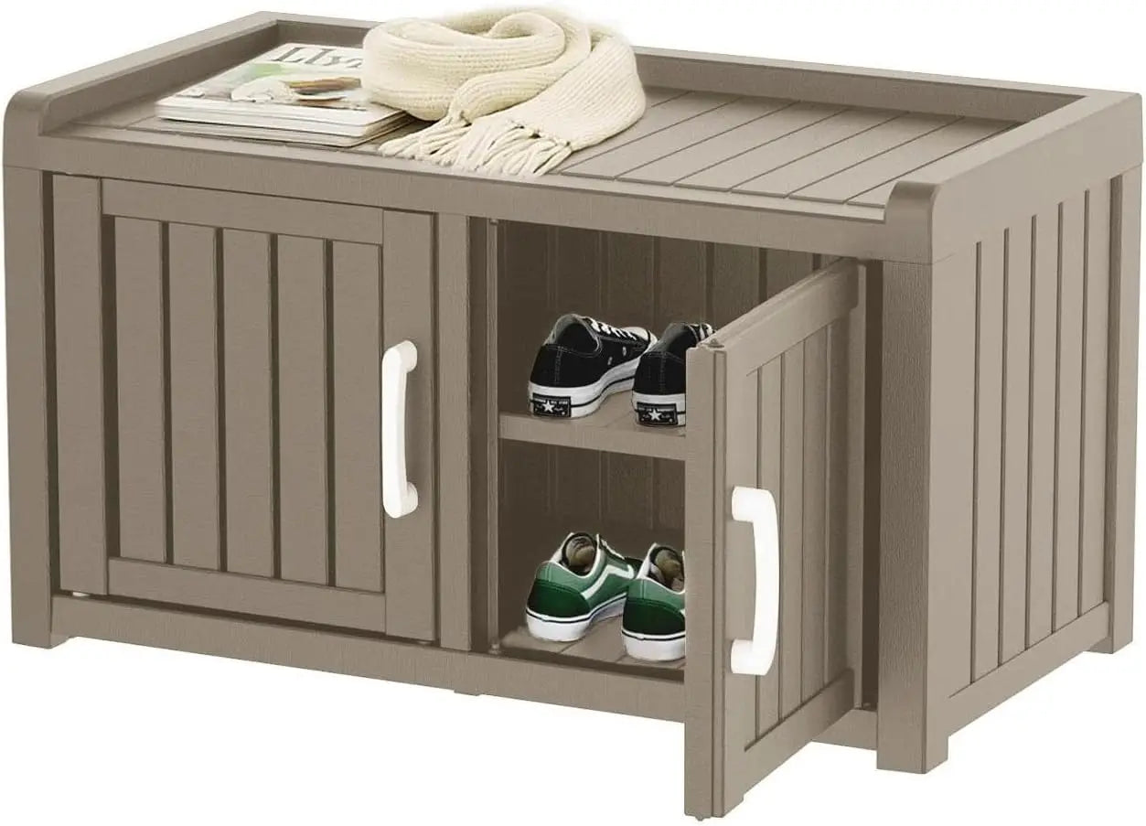 Waterproof Resin Shoe Bench Industrial Storage Adjustable Shelves