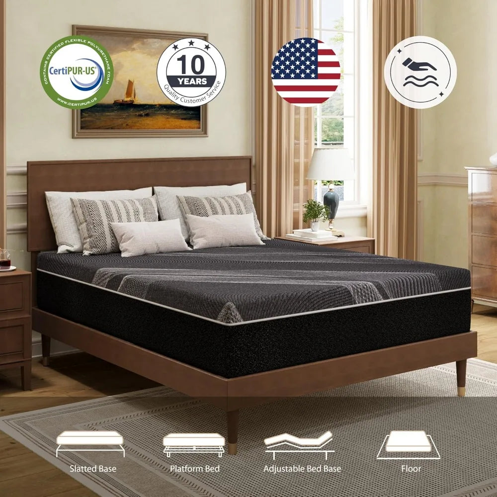Ljustra 12 Inch Queen Memory Foam Mattress Cooling & Comfortable
