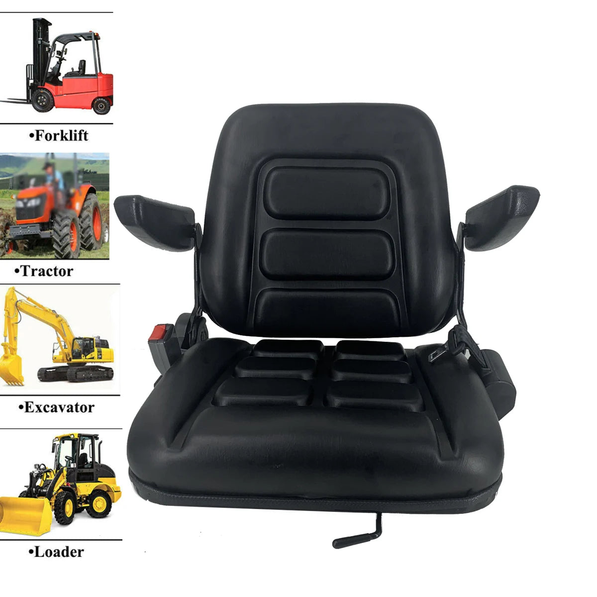 Folding Full Suspension Adjustable Forklift Seat for Heavy Equipment