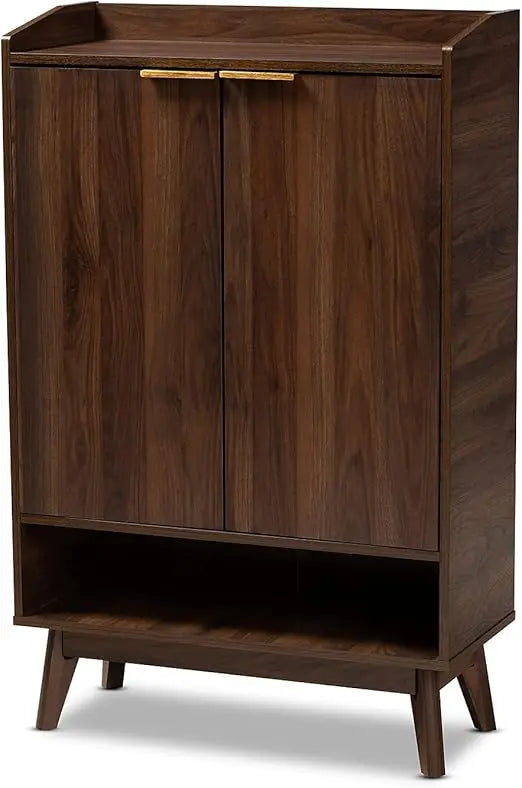 Lena Mid-Century Modern 5-Shelf Wood Entryway Shoe Cabinet Furniture