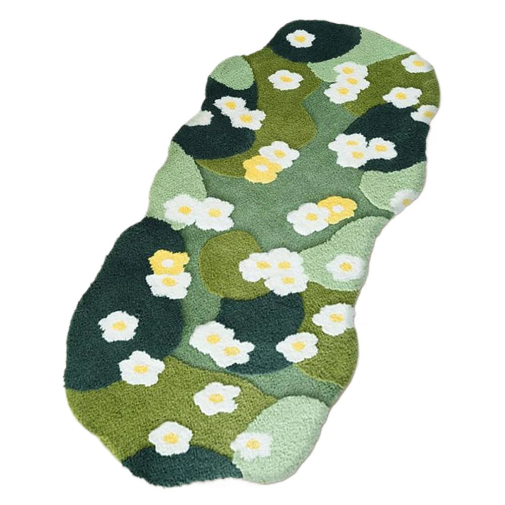 Fluffy Green Forest Floor Mat Soft Moss Carpet Bedroom Rug Decor