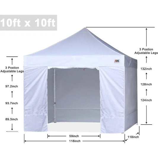 Ljustra Easy Pop Up Canopy Tent 10x10 with Sidewalls for Outdoor Events
