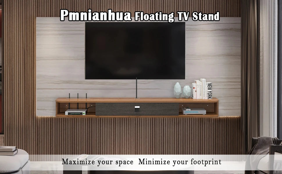 55 Inch Floating TV Stand Wall Mounted Media Console Shelf Living Room