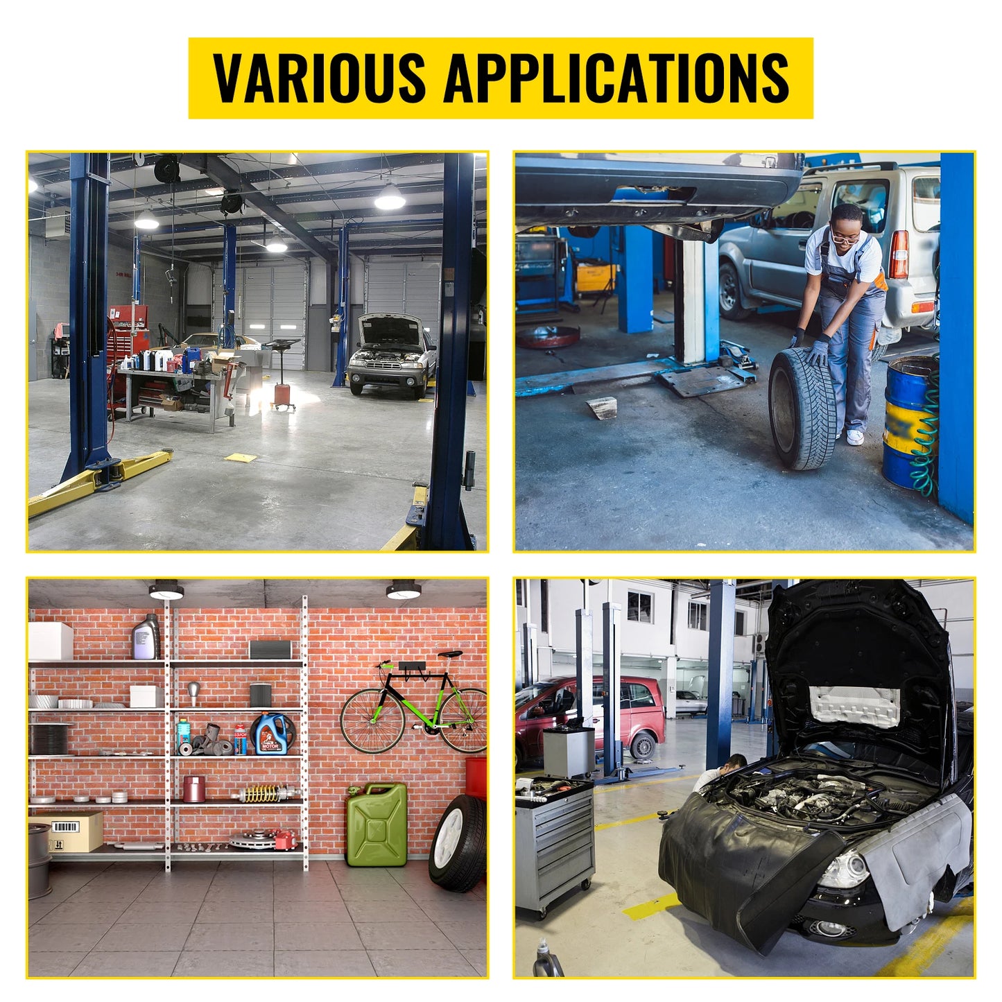 Ljustra Rolling Garage Stool 300 LBS Adjustable Height with Tool Tray