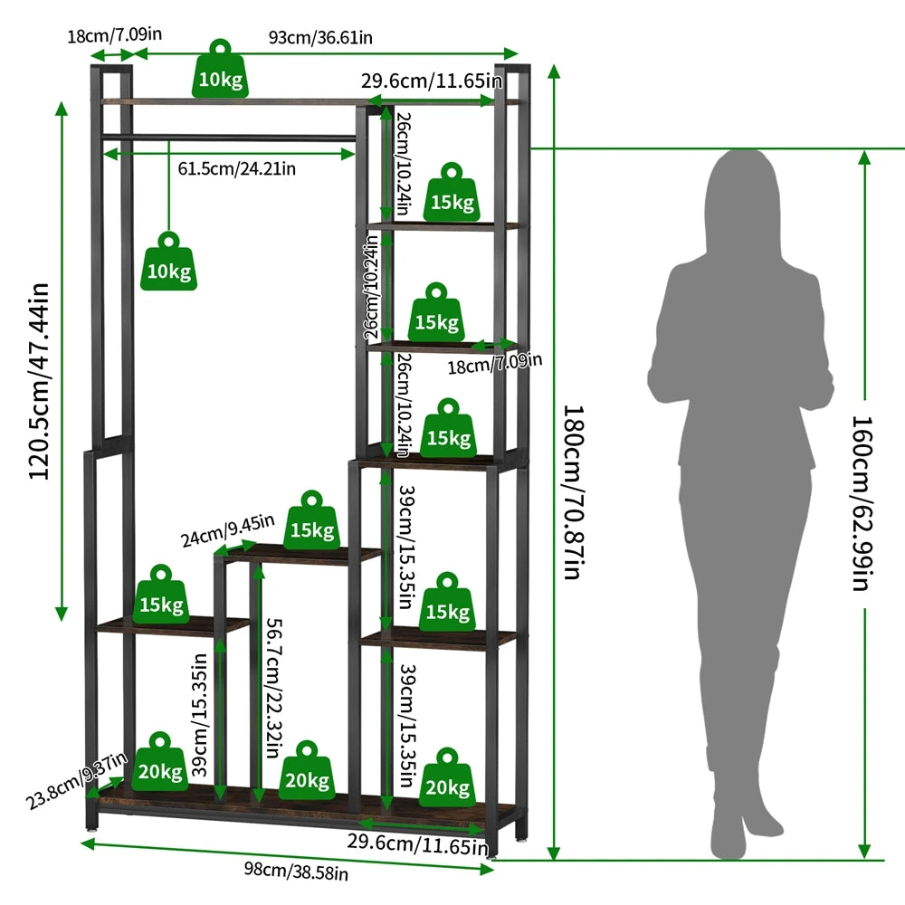 7 Tier Tall Plant Stand Ladder Shelf for Garden Balcony Living Room