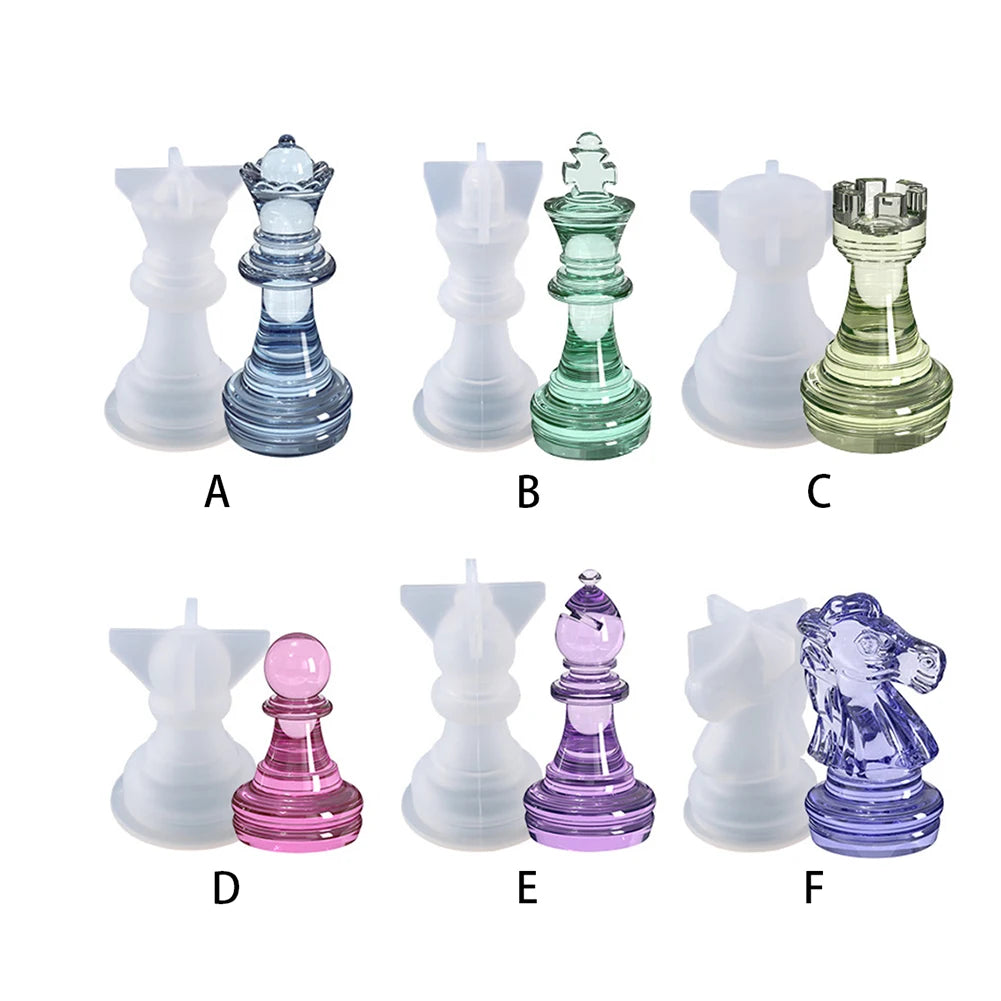 International Chess Epoxy Resin Mold DIY Silicone Chess Pieces Craft Tools