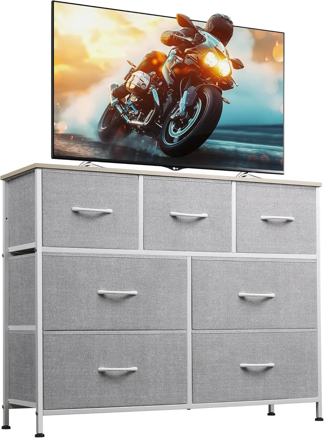 7 Drawer Dresser TV Stand Media Console Table for TVs up to 45 Inch