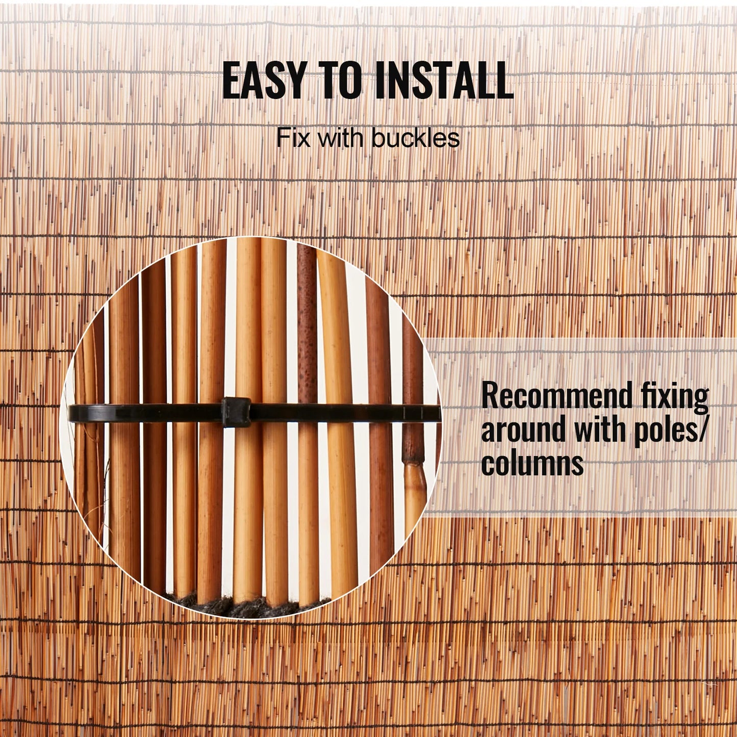 Natural Reed Fencing Roll 3.3ft x 13.3ft Outdoor Privacy Screen