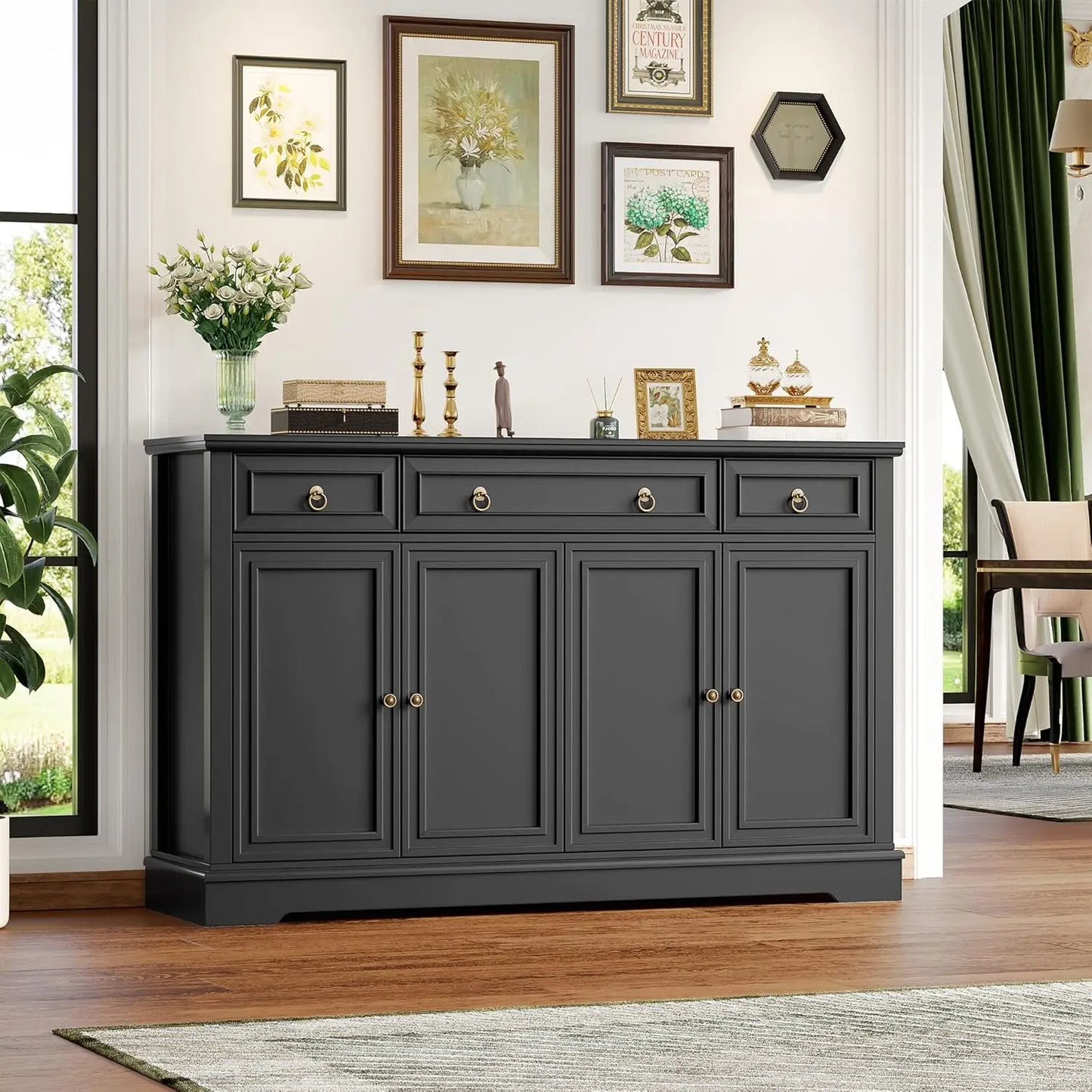 Buffet Cabinet Storage Sideboard 52.7 Inch Kitchen Dining Room Organizer