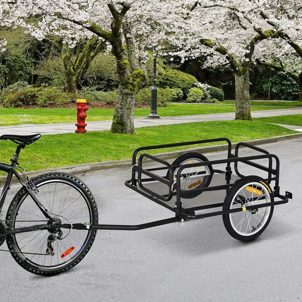Bike Cargo Trailer Foldable Heavy Duty Universal Hitch Bicycle Wagon