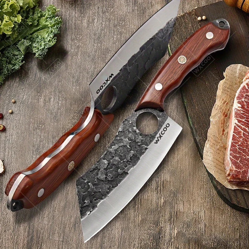 Professional Stainless Steel Kitchen Knife Set Butcher Cleaver Paring Knife