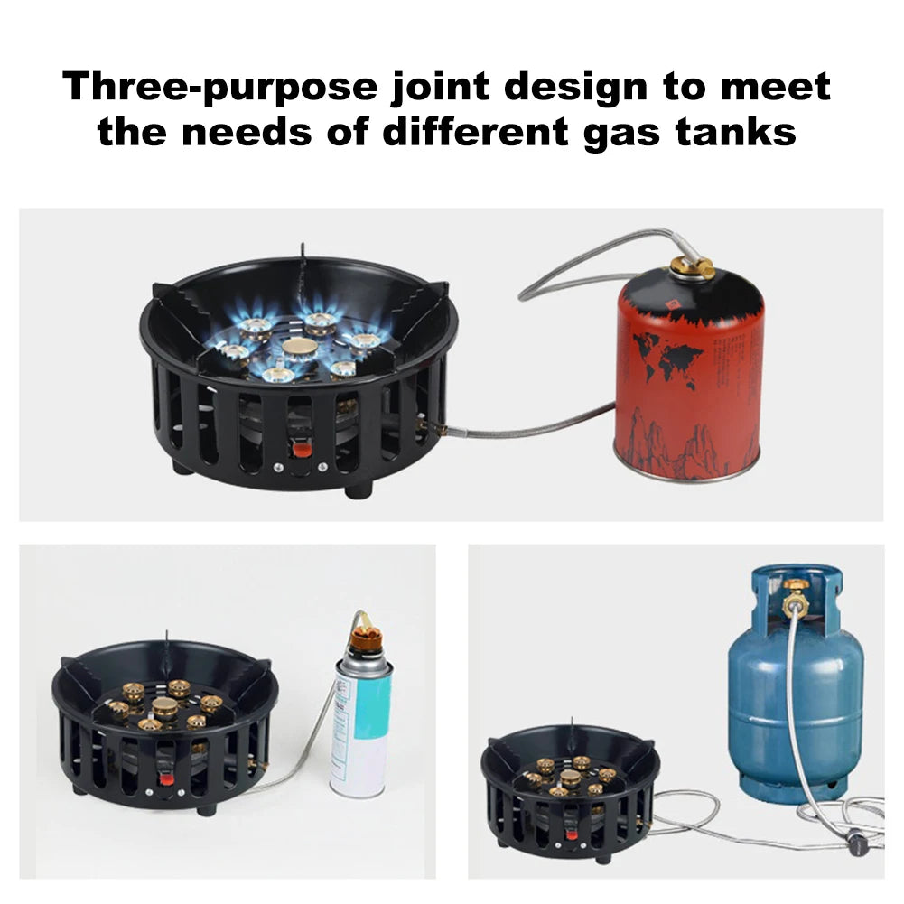 21000W Electronic Ignition Gas Stove Portable Camping Cooker Adapter