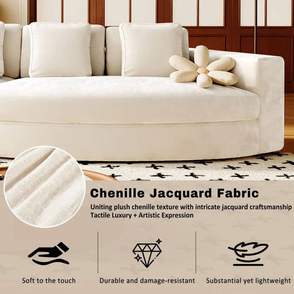 Ljustra 115.7" Modular Sectional Sofa Curved Couch for Living Room