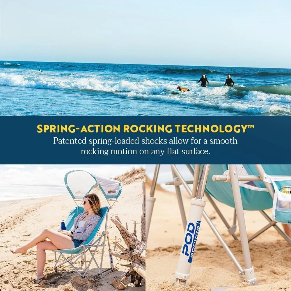 Ljustra Outdoor Rocking Chair with Sunshade Canopy for Relaxation